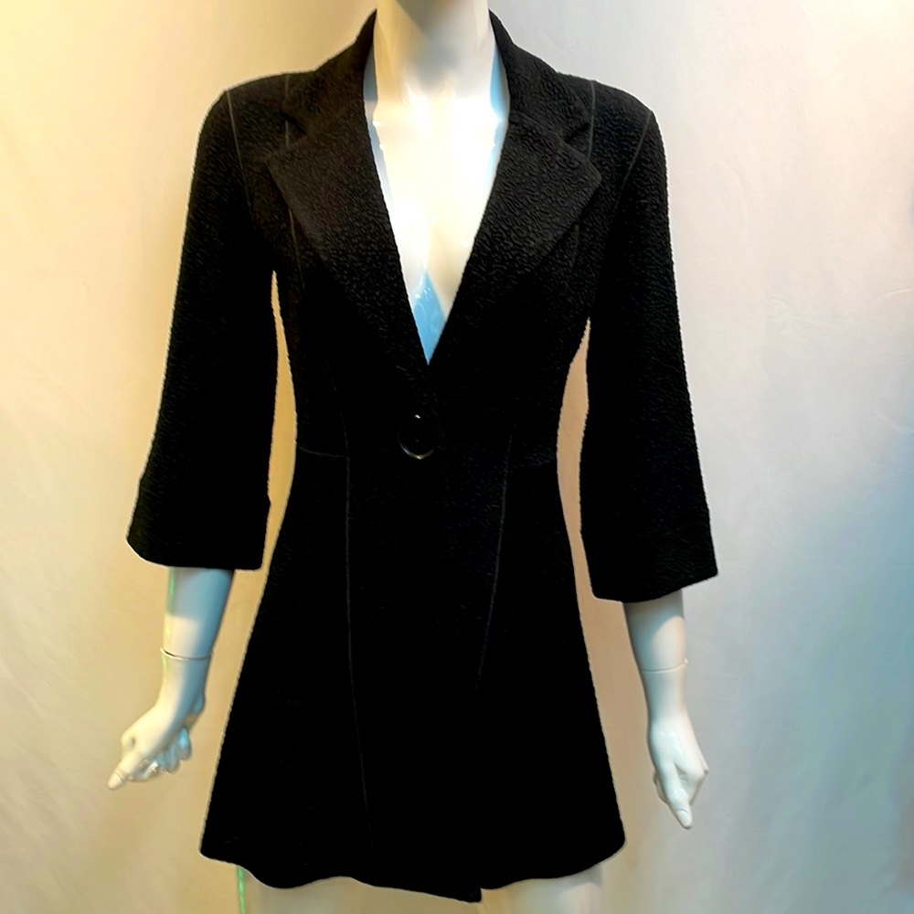 EVA VARRO 3/4 SLV. EMPIRE WAIST ONE BUTTON JACKET